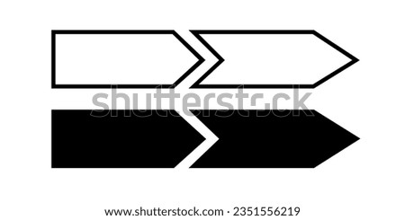 Arrows simple hand drawn vector illustration, free form sign pointing to right, showing direction