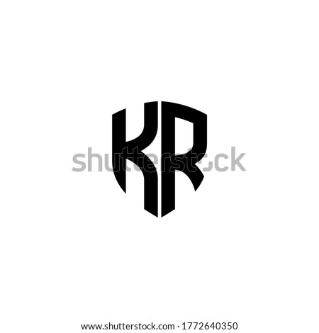 initial letter K and R, KR, RK logo, monogram line art style design template Stok fotoğraf © 