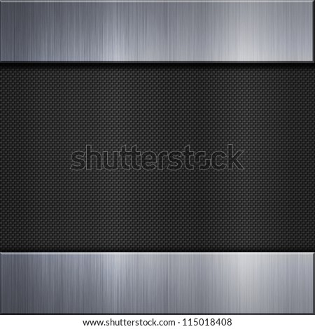 Carbon fibre background and aluminum metal plate bars