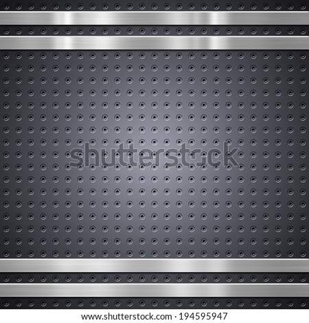 Metal mesh with brushed metal bars background or texture