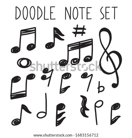 note doodle simple outline set 