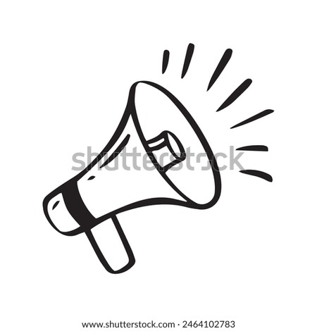 Megaphone hand drawn line. doodle loudspeaker icon. Vector illustration