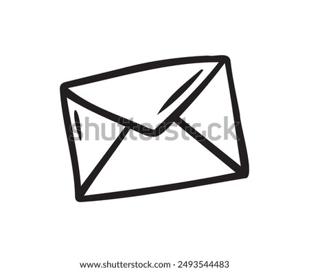 Envelope doodle hand drawn letter icon. Vector illustration