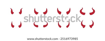 Devil horn Vector icon red Template design. Demon satan horns symbol. Vector illustration