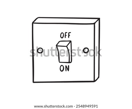 Light switcher isolated doodle hand drawn icon on white background. eps10 light switcher sign. Vector illustration