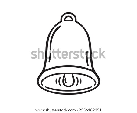 bell notification doodle hand drawn icon. Outline drawing bell notification line clipart symbol. Vector illustration