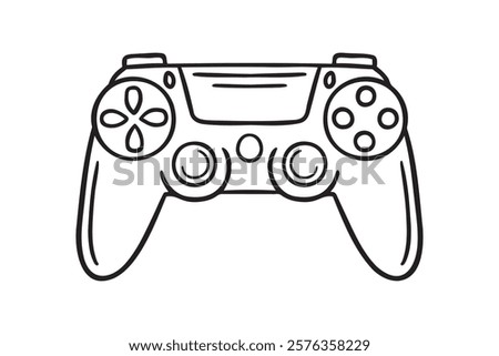 gamepad or joystick doodle hand drawn icon. Outline drawing gamepad or joystick line clipart symbol. Vector illustration