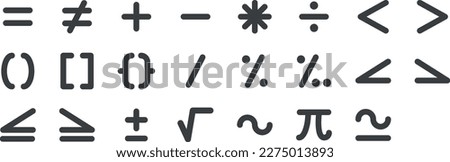 Math Symbols and Operators - Icons Set