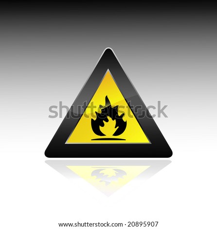 Fire Danger Sign Stock Vector Illustration 20895907 : Shutterstock