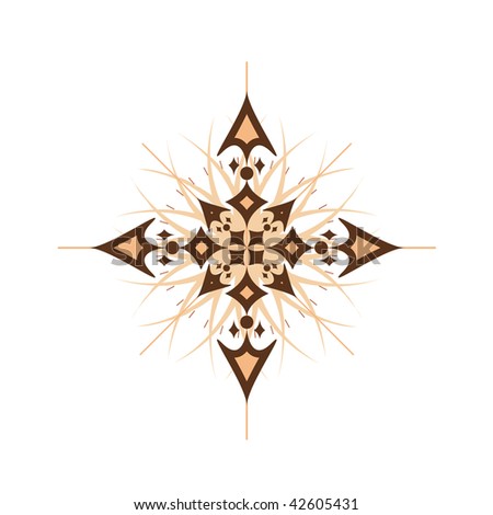 Vector Illustration Of Abstract Compass Rose Isolated On White ...