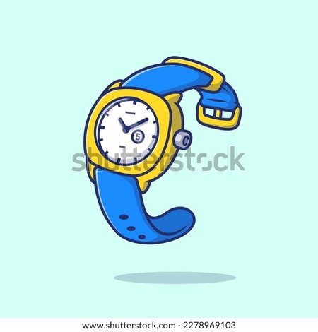 Wrist Watch Cartoon Vector Icon Illustration. Technology Object Icon Concept Isolated Premium Vector. Flat Cartoon Style