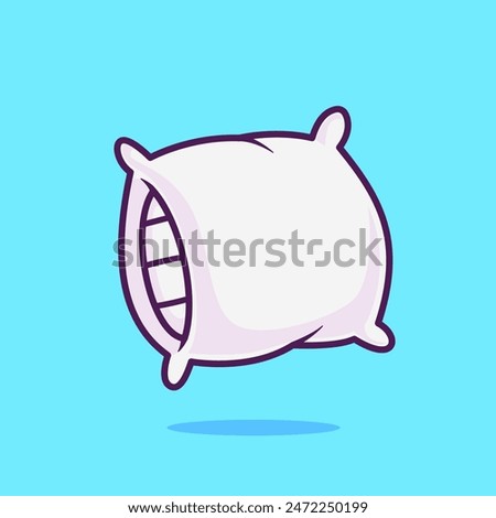 Pillow Bed Cartoon Vector Icon Illustration. Nature Object Icon Concept Isolated Premium Vector. Flat Cartoon Style