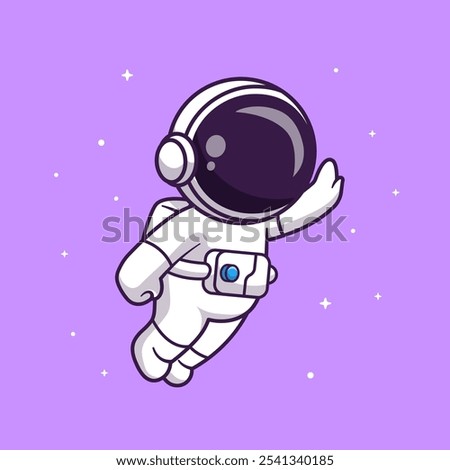 Cute Astronaut Flying Cartoon Vector Icon Illustration. Science 
Technology Icon Concept Isolated Premium Vector. Flat 
Cartoon Style 