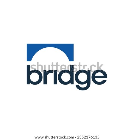 bridge logo with wordmark concept and simple design for brand identity