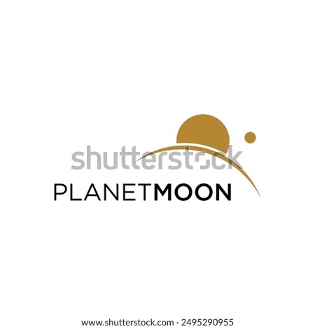 Planet logo with horizon line vector