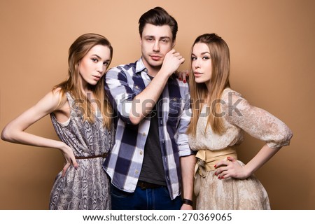 Two women and an handsome guy, Love triangle.
