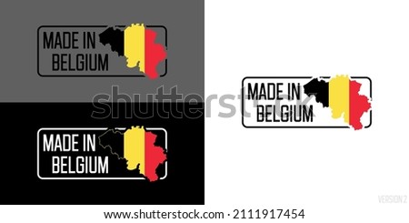 Icon Made in Belgium, icon with Belgium flag map vector, for different backgrounds