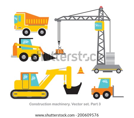 Construction machinery vector set. Part 3