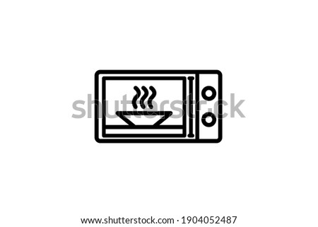 Microwave icon. Vector linear sign, symbol, logo of kitchen microwave oven for mobile concept and web design. Icon for the website of the store of household appliances, gadgets and electronics.