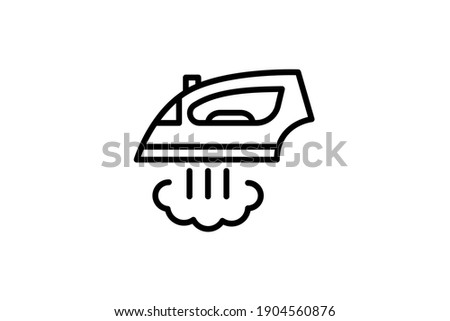 Iron icon. Vector linear sign, symbol, logo of iron for mobile concept and web design. Icon for the website of the store of household appliances, gadgets and electronics.