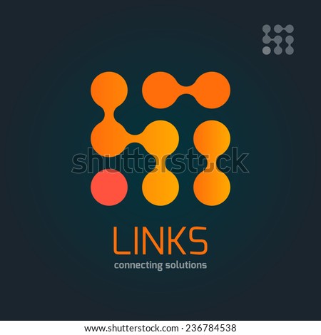 Business Sign vector design template. Vector graphics represent links, connections, energy. Modern technology symbol concept. Brand visualization, corporate identity template. Editable. Sample text 