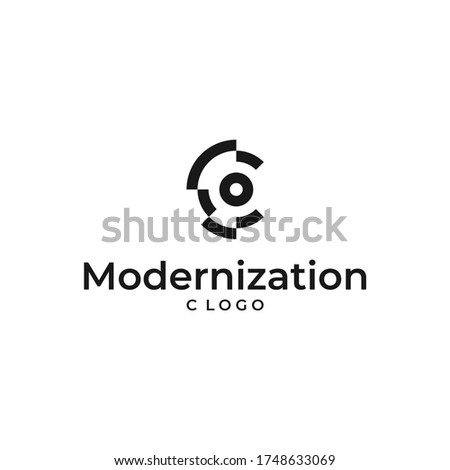 monogram logo design letter C with the concept of modernization