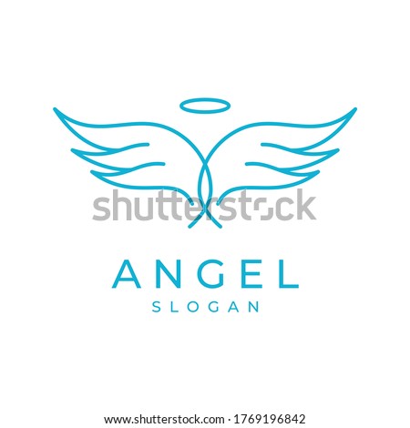 angel wings logo vector modern simple clean designs with young color and white background
