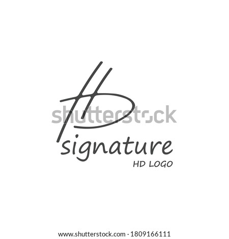 letters HD logo with modern simple signature concepts and background white