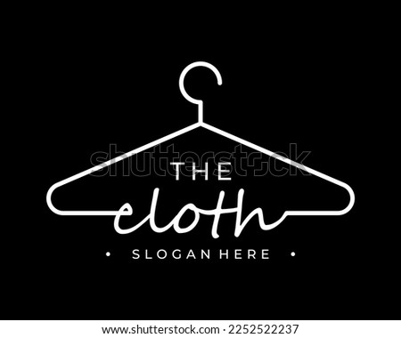 Clothing Hanger Clothes Fashion Wardrobe Store Black Elegant Handwriting Font Vector Logo Design