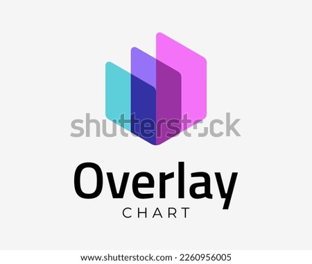 Growth Chart Graph Diagram Finance Statistic Stock Overlay Overlapping Colorful Vector Logo Design