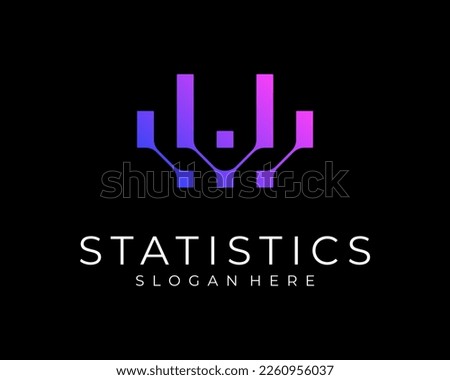 Statistic Chart Analysis Strategy Banking Link Connection Digital Connect Network Vector Logo Design