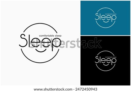 Sleep Sleepy Asleep Bedtime Happy Sleeping Time Text Wordmark Vector Logo Design Illustration