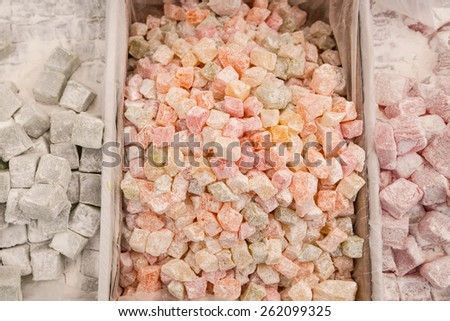 Turkish Delight in the Turkish market in Fethiye