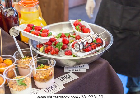 Kyiv - May 16: Sale of sweets at the food festival, May 16, 2015, Kyiv, Ukraine