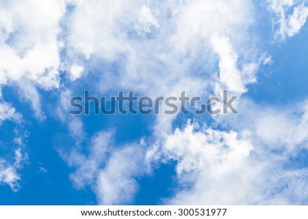 The bright blue sky with spectacular clouds