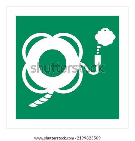 IMO Sign Marking Res A760 18 as amended ISO 17631 2002 Lifebuoy with line smoke