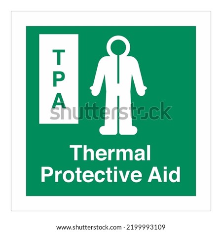 IMO Sign Marking Res A760 18 as amended ISO 17631 2002 Thermal Protective Aid With Text
