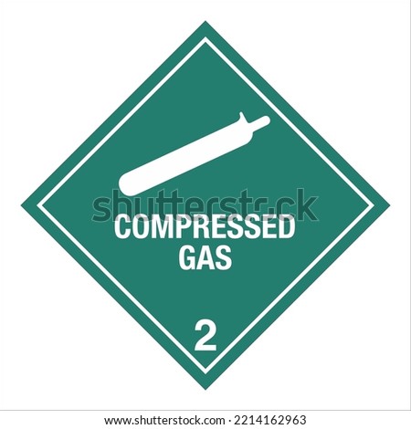 Hazardous Materials Hazmat Warning Labeling and Placarding Transportation DOT CHART Class 2 Compressed Gas