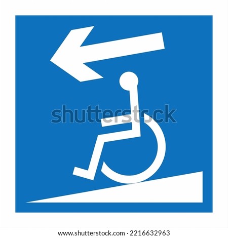 Signs for Underground Parking Lots Disabled Wheel Chair Ramp Down Left