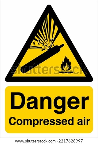 Safety Warning Sign Flammable Hazard ISO 7010 Standards Danger Compressed air