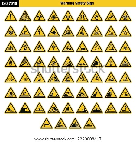 Original ISO 7010 Warning Safety Sign Symbol Icon Pictogram Compilation