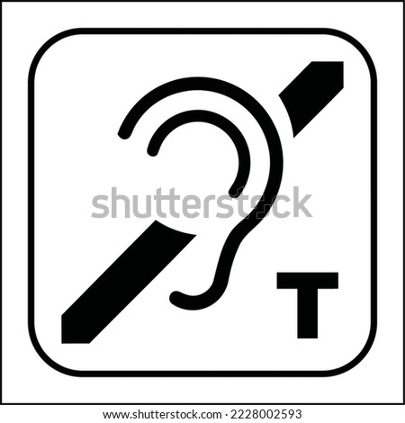 Airports Sea Ports Rail Stations Public Information Office Sign Symbol Icon International Standards ISO 7001 Loop for the hearing impaired
