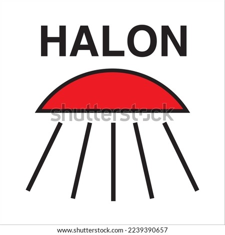 Fire control signs according to IMO Resolution Space protected by halon
