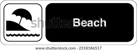 Recreational and Cultural Interest Area Symbol Signs for Water Recreation Beach Landscape