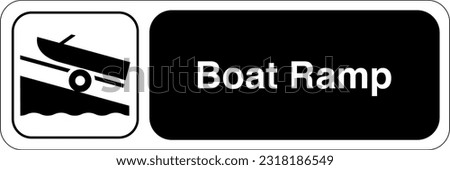 Recreational and Cultural Interest Area Symbol Signs for Water Recreation Boat Ramp Landscape