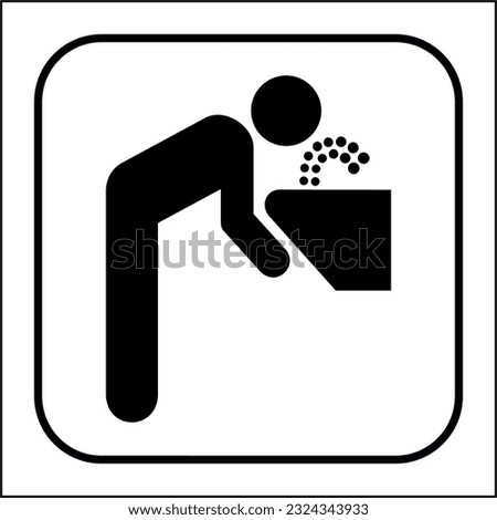 International Standard Public information signs icon pictogram label Drinking water fountain