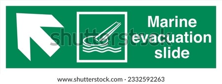 ISO 7010 IMO SOLAS Maritime Standard Escape Route Signs Marine evacuation slide Direction Up To The Left.