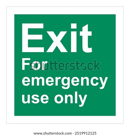 IMO Sign Marking Res A760 18 as amended ISO 17631 2002 Exit emergency use only