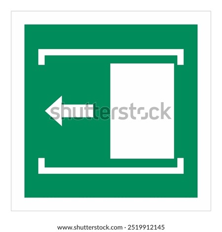 ES0018 IMO Sign Marking Res A760 18 as amended ISO 17631 2002 Door slides left to open