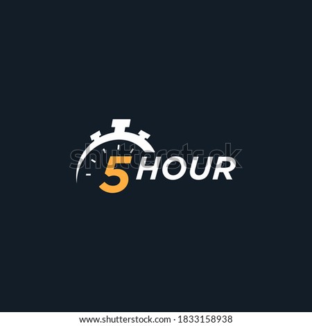 5 hour typography logo time